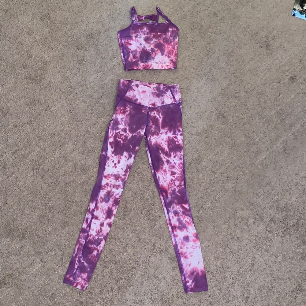 Purple Tie-Dye Activewear Set